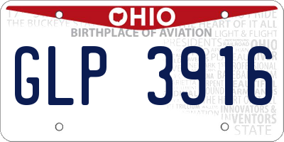OH license plate GLP3916