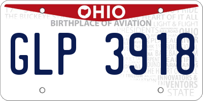 OH license plate GLP3918