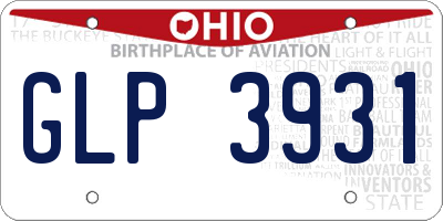 OH license plate GLP3931