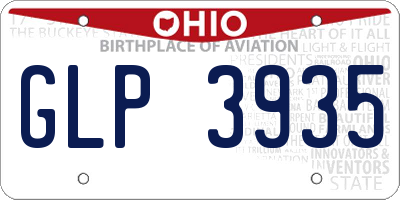 OH license plate GLP3935