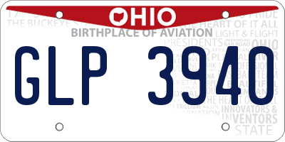 OH license plate GLP3940