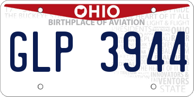 OH license plate GLP3944
