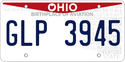 OH license plate GLP3945