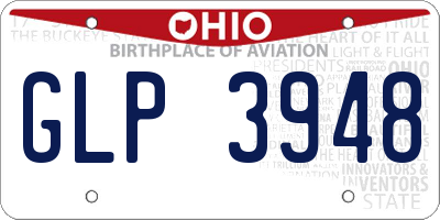 OH license plate GLP3948