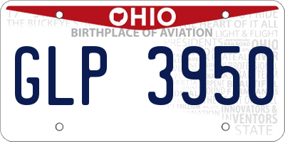 OH license plate GLP3950