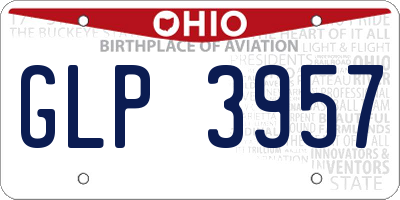 OH license plate GLP3957