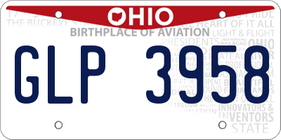 OH license plate GLP3958