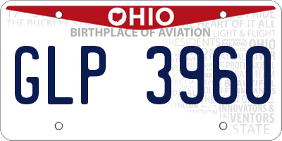 OH license plate GLP3960