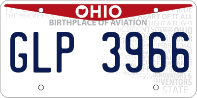 OH license plate GLP3966
