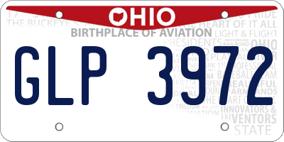 OH license plate GLP3972