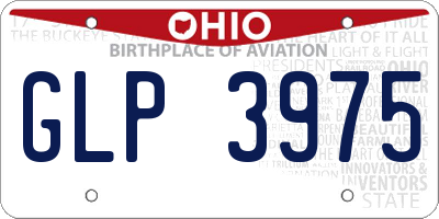 OH license plate GLP3975