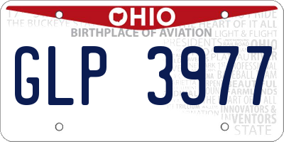 OH license plate GLP3977