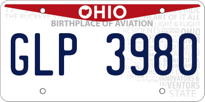 OH license plate GLP3980