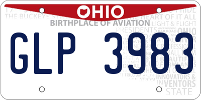 OH license plate GLP3983