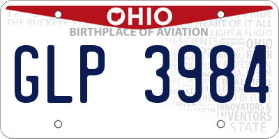 OH license plate GLP3984