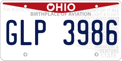 OH license plate GLP3986