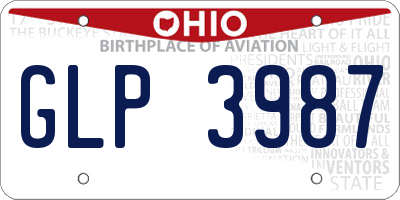 OH license plate GLP3987