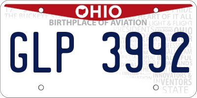 OH license plate GLP3992