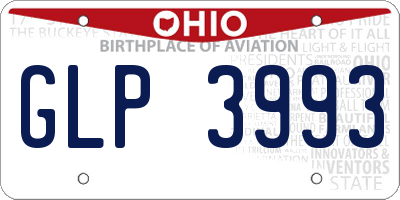 OH license plate GLP3993