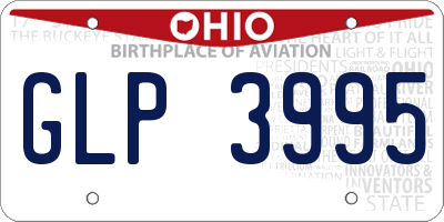 OH license plate GLP3995