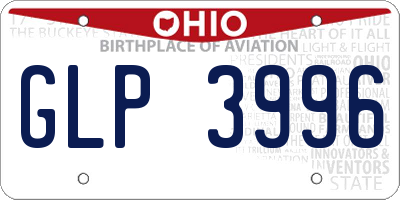 OH license plate GLP3996