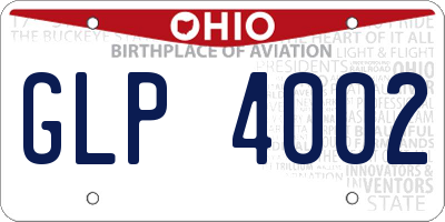 OH license plate GLP4002