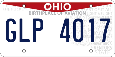 OH license plate GLP4017