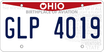 OH license plate GLP4019