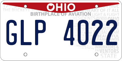 OH license plate GLP4022