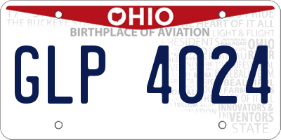 OH license plate GLP4024