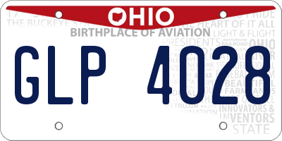 OH license plate GLP4028