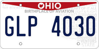 OH license plate GLP4030
