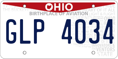 OH license plate GLP4034