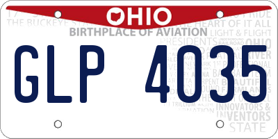 OH license plate GLP4035