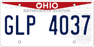 OH license plate GLP4037