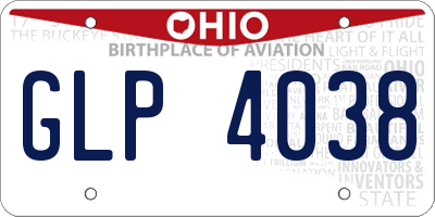 OH license plate GLP4038