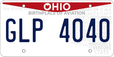 OH license plate GLP4040