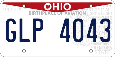 OH license plate GLP4043