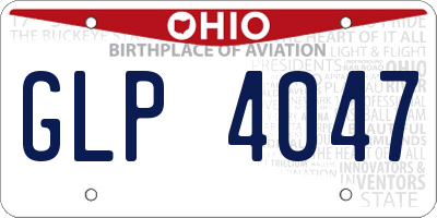 OH license plate GLP4047