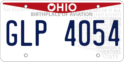 OH license plate GLP4054