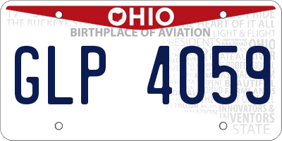OH license plate GLP4059