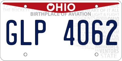 OH license plate GLP4062