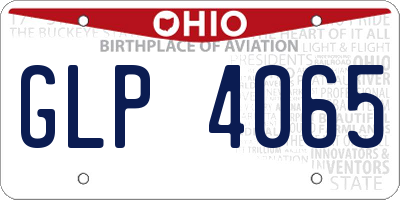 OH license plate GLP4065