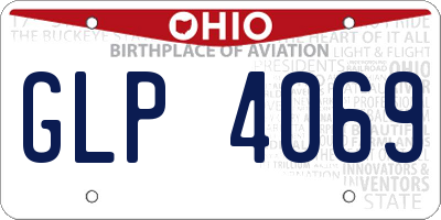OH license plate GLP4069