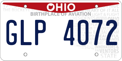 OH license plate GLP4072