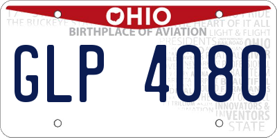 OH license plate GLP4080