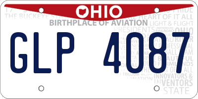 OH license plate GLP4087
