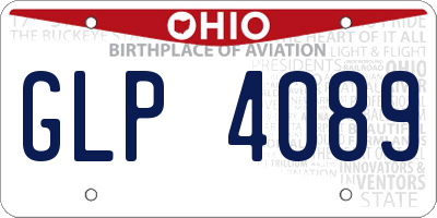 OH license plate GLP4089