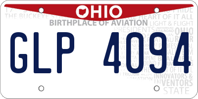 OH license plate GLP4094