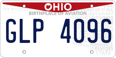 OH license plate GLP4096